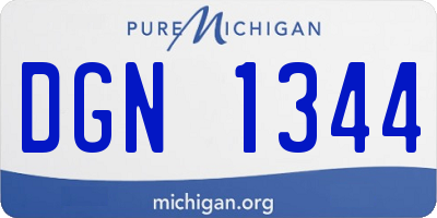 MI license plate DGN1344