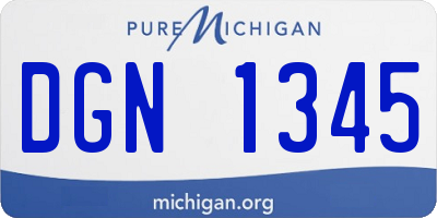 MI license plate DGN1345