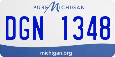 MI license plate DGN1348