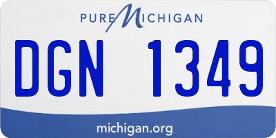 MI license plate DGN1349