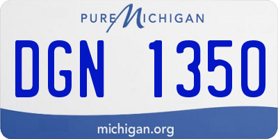 MI license plate DGN1350