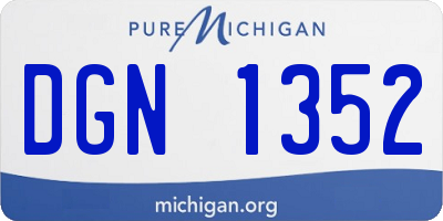 MI license plate DGN1352