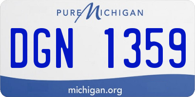 MI license plate DGN1359