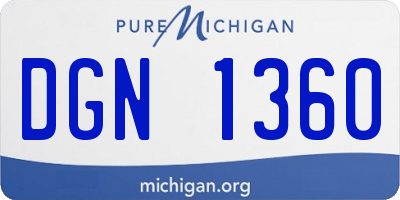 MI license plate DGN1360