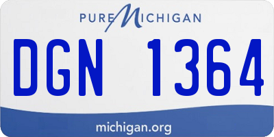 MI license plate DGN1364