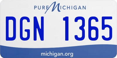 MI license plate DGN1365