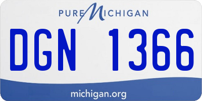 MI license plate DGN1366