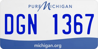 MI license plate DGN1367