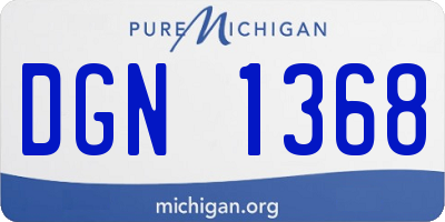 MI license plate DGN1368