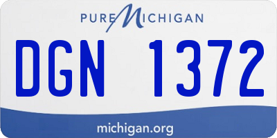 MI license plate DGN1372