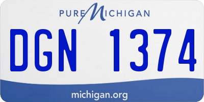 MI license plate DGN1374