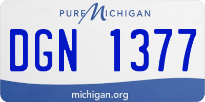 MI license plate DGN1377