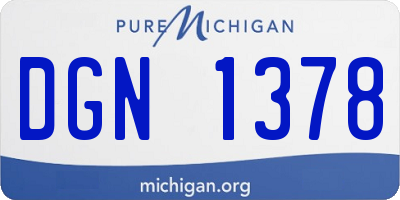 MI license plate DGN1378