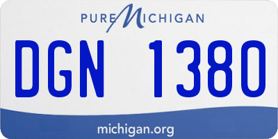 MI license plate DGN1380