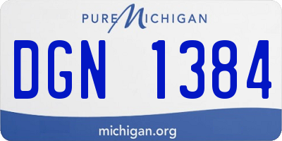 MI license plate DGN1384