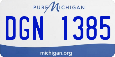 MI license plate DGN1385