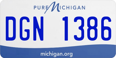 MI license plate DGN1386