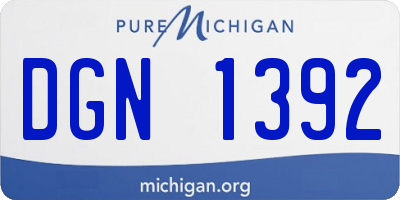 MI license plate DGN1392