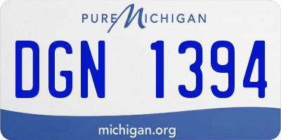MI license plate DGN1394