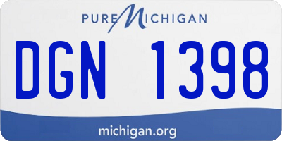 MI license plate DGN1398