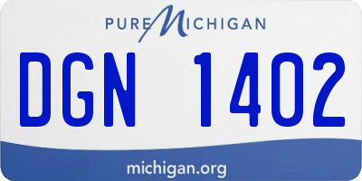 MI license plate DGN1402
