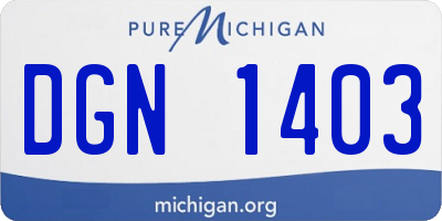MI license plate DGN1403