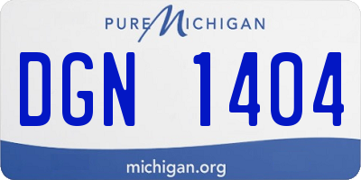 MI license plate DGN1404