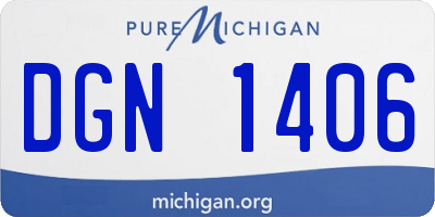 MI license plate DGN1406