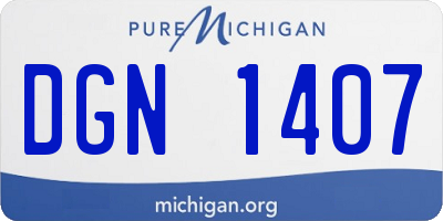 MI license plate DGN1407