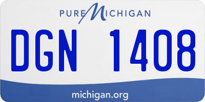 MI license plate DGN1408