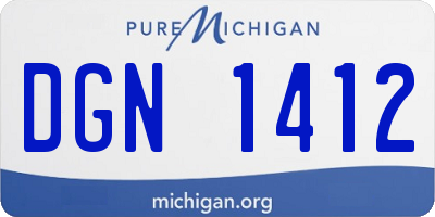 MI license plate DGN1412