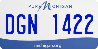 MI license plate DGN1422