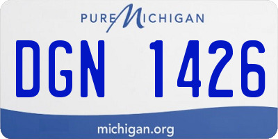 MI license plate DGN1426