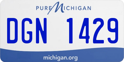 MI license plate DGN1429