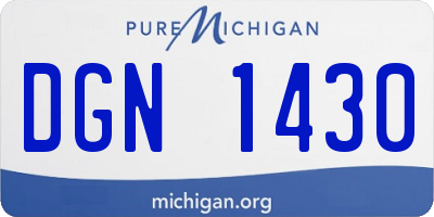 MI license plate DGN1430