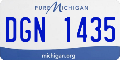 MI license plate DGN1435