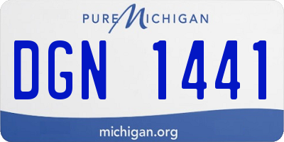 MI license plate DGN1441