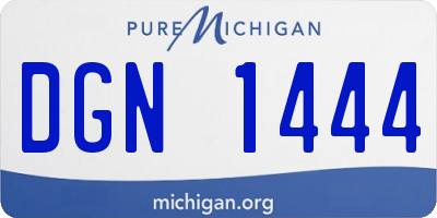 MI license plate DGN1444