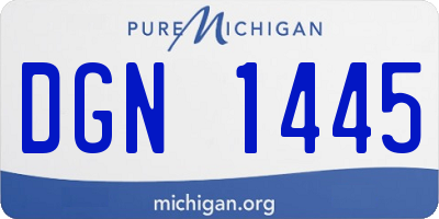 MI license plate DGN1445