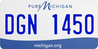 MI license plate DGN1450