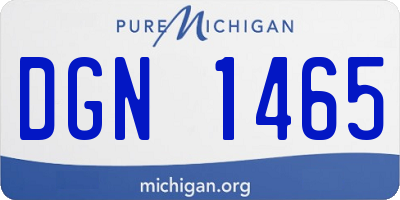 MI license plate DGN1465