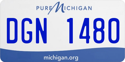 MI license plate DGN1480
