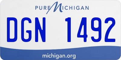 MI license plate DGN1492