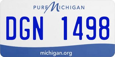 MI license plate DGN1498