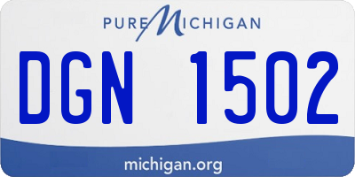 MI license plate DGN1502