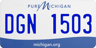 MI license plate DGN1503