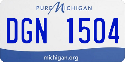MI license plate DGN1504