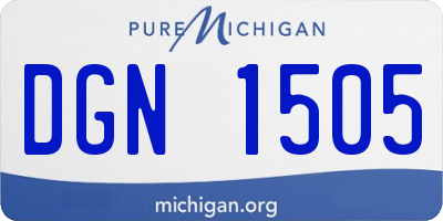 MI license plate DGN1505
