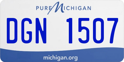 MI license plate DGN1507