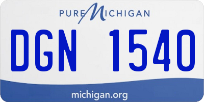 MI license plate DGN1540